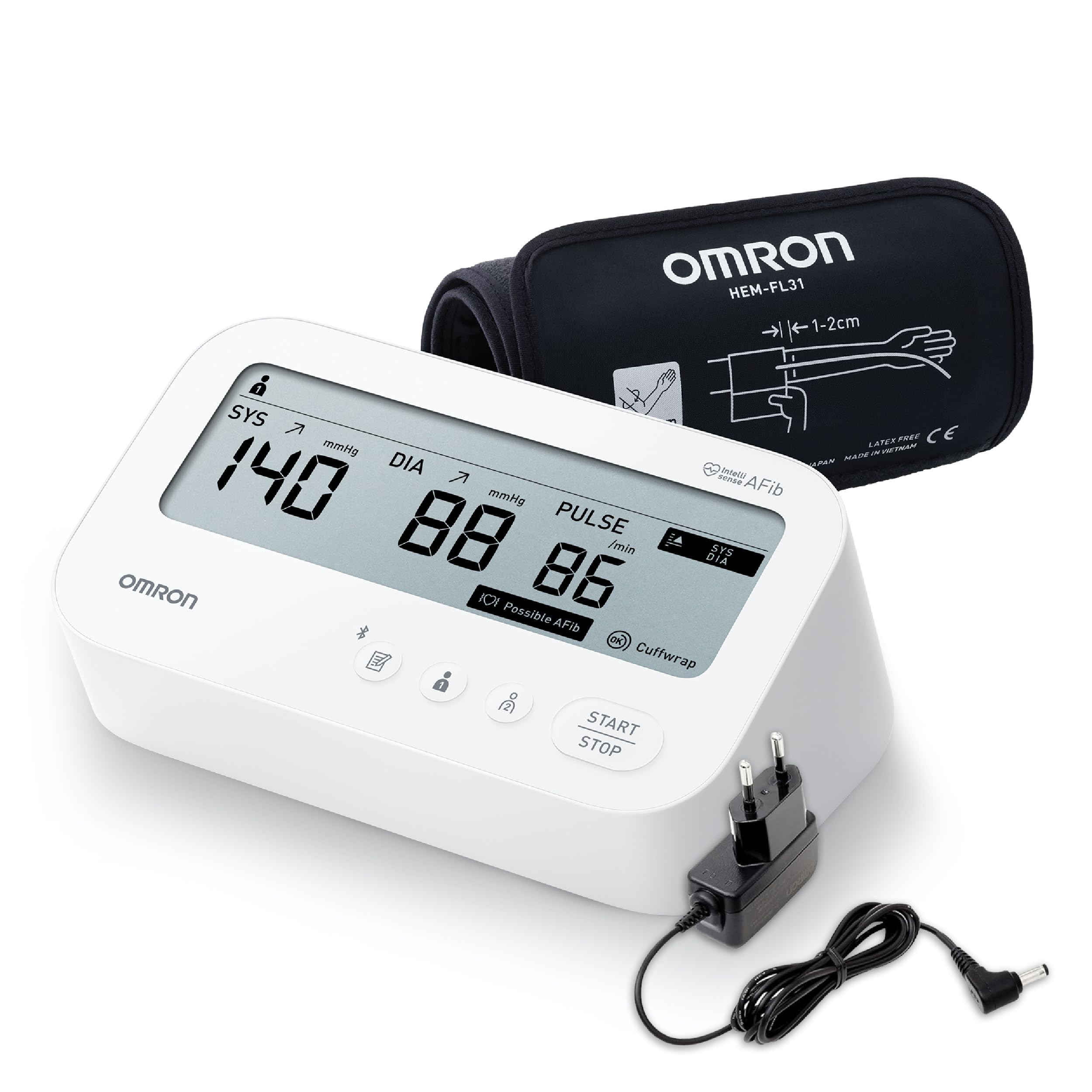 Omron HEM-7194T1-FLBIN Upper Arm Automatic Blood Pressure Monitor with AFib Detection, IntelliWrap 360° Accuracy Cuff, Large Display-image-20