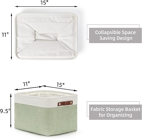 Miniatura 2 de HNZIGE Cesta de almacenamiento para organizar la ropa (paquete de 3) cubos de almacenamiento decorativos para estantes, juguetes, contenedores de