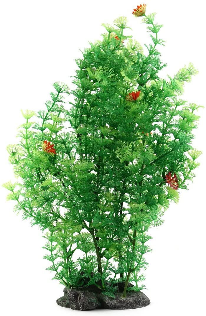 XYWHPGV Céramique Aquarium Aquatique Feuille Artificielle Plante Herbe Pelouse Longueur 46cm Vert Orange(7d8ed 6ce96 7ec35 ccf22 d6d0f 1a337