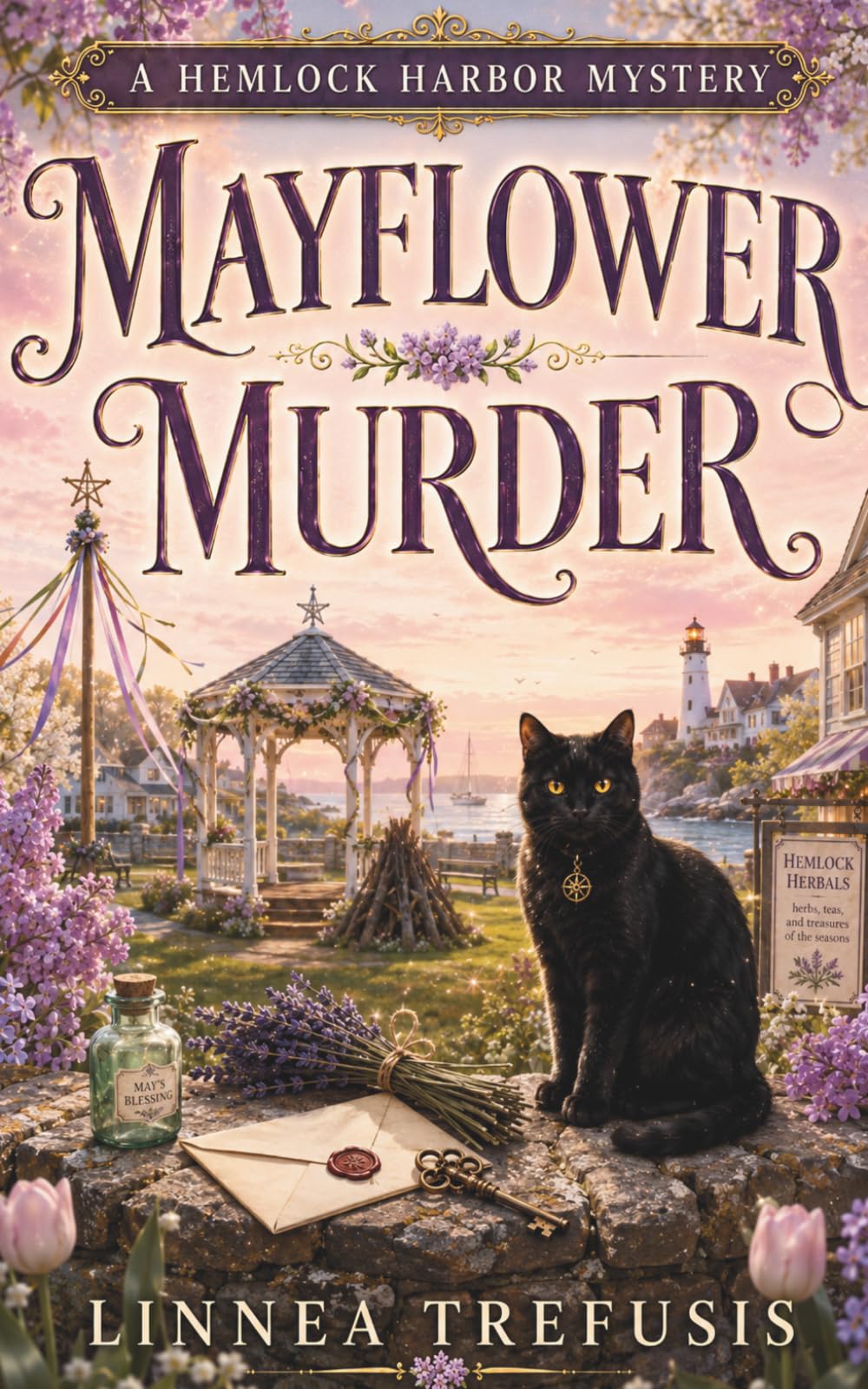 Mayflower Murder: A Cozy Paranormal Mystery with a Talking Cat, a Beltane Bonfire, and a Harbor Town Secret (A Hemlock Harbor Mystery)