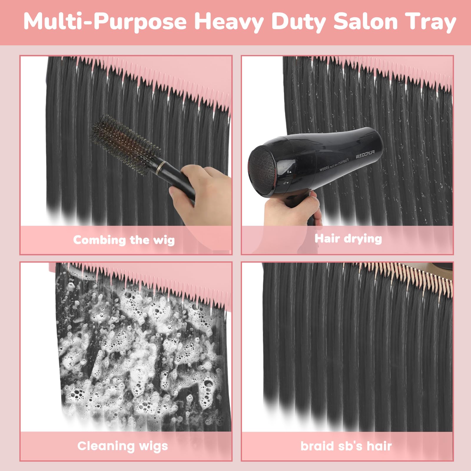 Salon Tray on Wheels with Adjustable Height