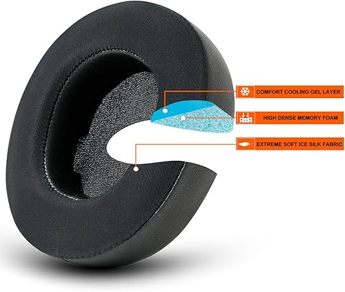 Miniatura 3 de Nova Pro - Almohadillas inalámbricas mejoradas, repuesto para auriculares inalámbricos Steelseries Nova Pro con diseño de gel de enfriamientoespuma