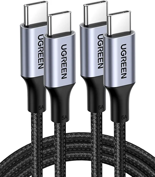 UGREEN USB C to USB C Cable, 100W 2-Pack USB C Charger Cable for iPhone 17/17 Plus/17 Pro/17 Pro Max/16, MacBook Pro, iPad Pro, Dell XPS, Samsung Galaxy S25/S24/S23 Ultra, Switch, Pixel, 3.3FT Black