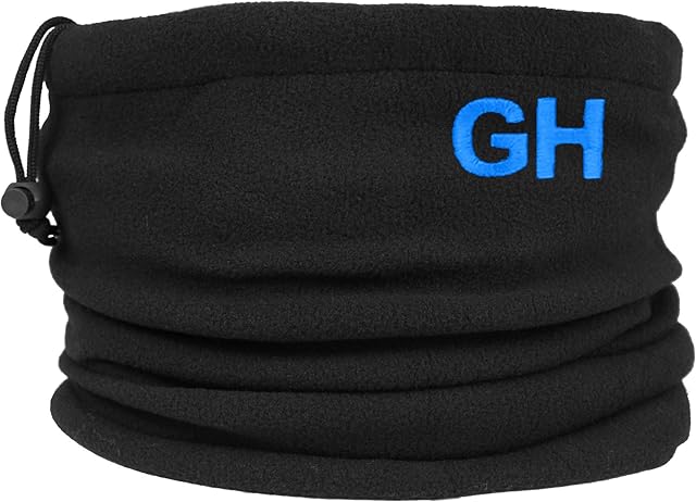 TeddyTs Personalised Initials Black Fleece Sports Snood with Adjustable Toggle