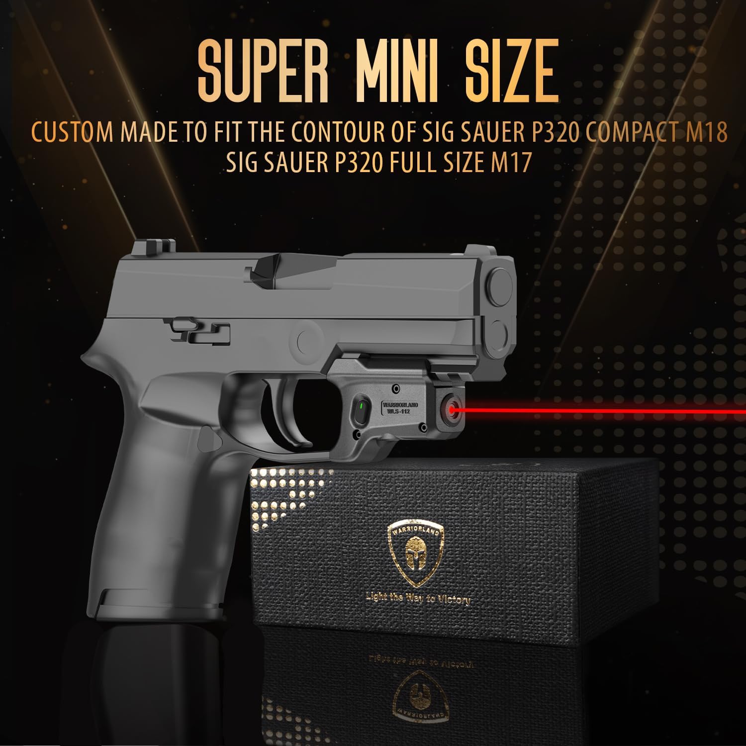 WARRIORLAND Red Laser Sight Fit Sig Sauer P320 Compact M18 & P320 Full Size M17, First Red Beam Sight with Power Indicator, P320 Laser with Ambidextrous On/Off Switch, WLS-112