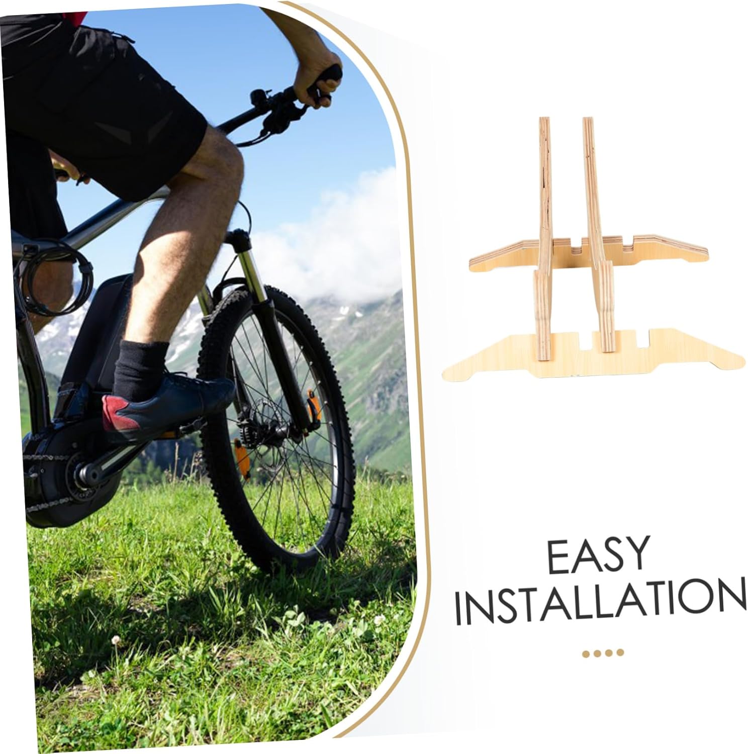 Detachable Bike Rack Bike Parking Holder Solid Wood Frame Easy Assembly