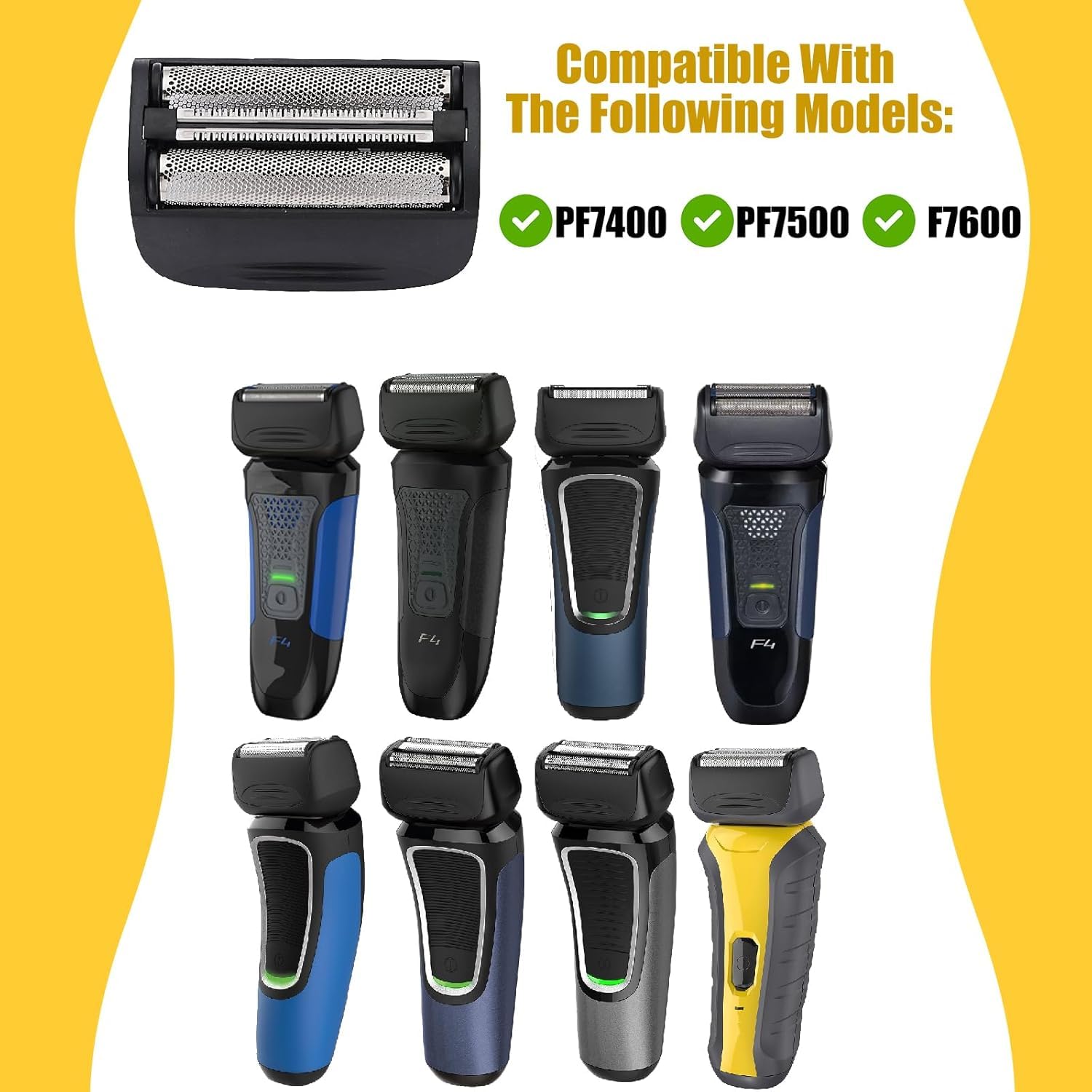 Tête de rechange et lame de coupe pour rasoir Remington SPF-PF | modèle PF7400 et PF7500 (noir, 2 paquet)