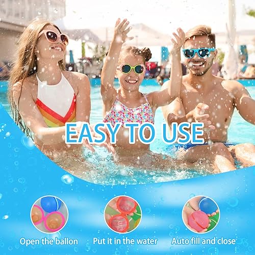 Miniatura 2 de Globos de agua reutilizables para niños, bombas de agua magnéticas con autosellado, bolas de salpicaduras para peleas de agua, juguetes al aire