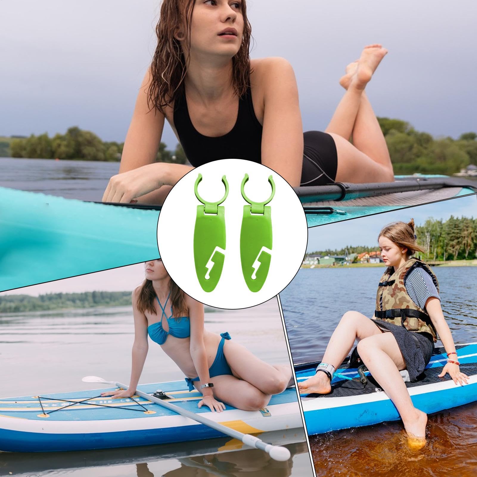 2pieces - Clip per paddle board, clip fisse facili da installare, accessori per sport acquatici, per uomini e donne