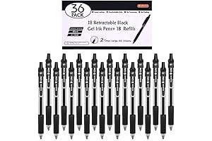 Shuttle Art Black Gel Pens Bulk Pack of 36
