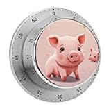 Pig Smiling Kitchen Timers for Cooking 60 Minute Wind Up Timer, Magnetic Back, Visual Mechanical Timer with Loud Alarm, Manual Countdown Timers for Classroom Home Gym Tanning