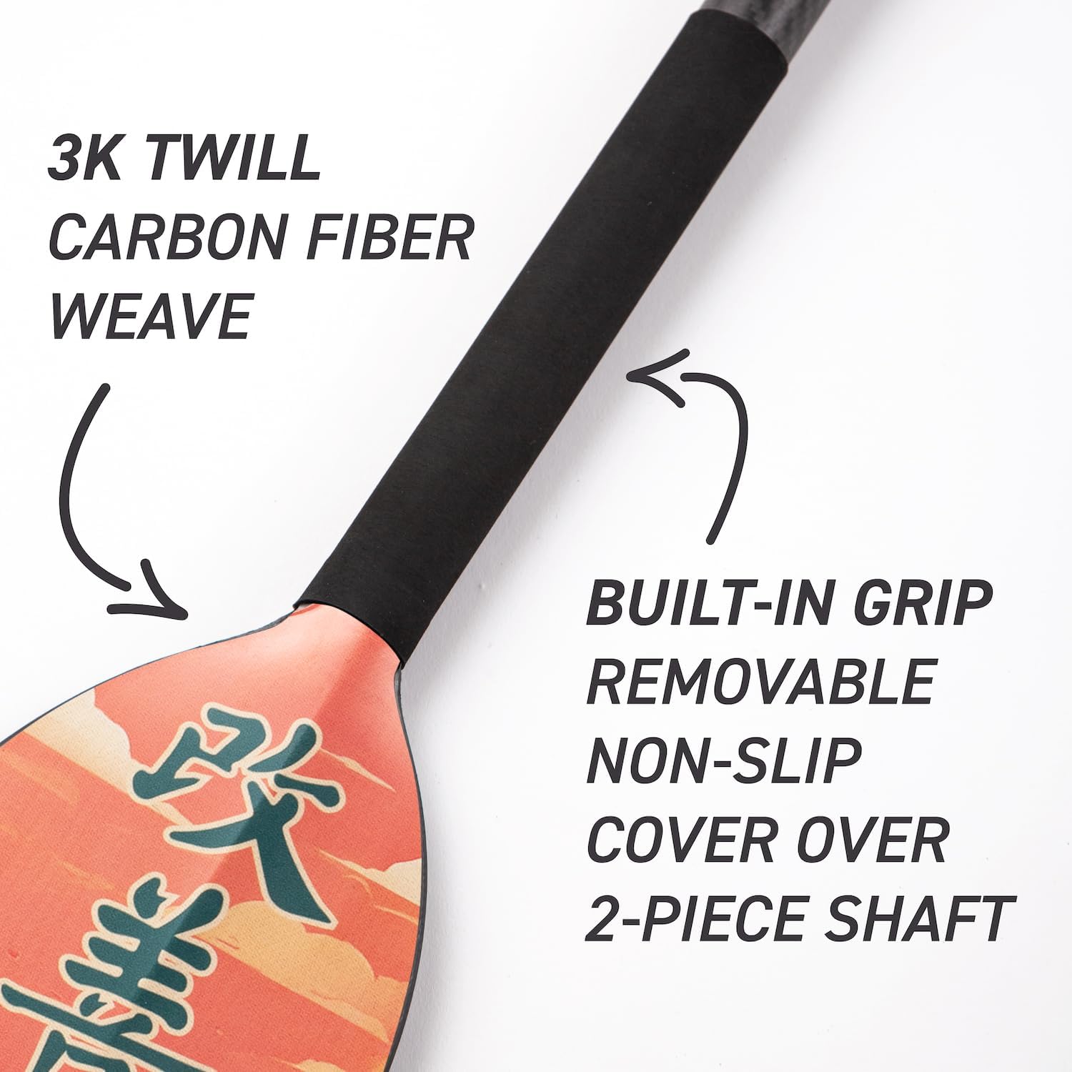 Hornet Watersports Dragon Boat Paddle - Kaizen II Design - Adjustable Carbon Fiber Dragon Boat Paddle - IDBF Approved