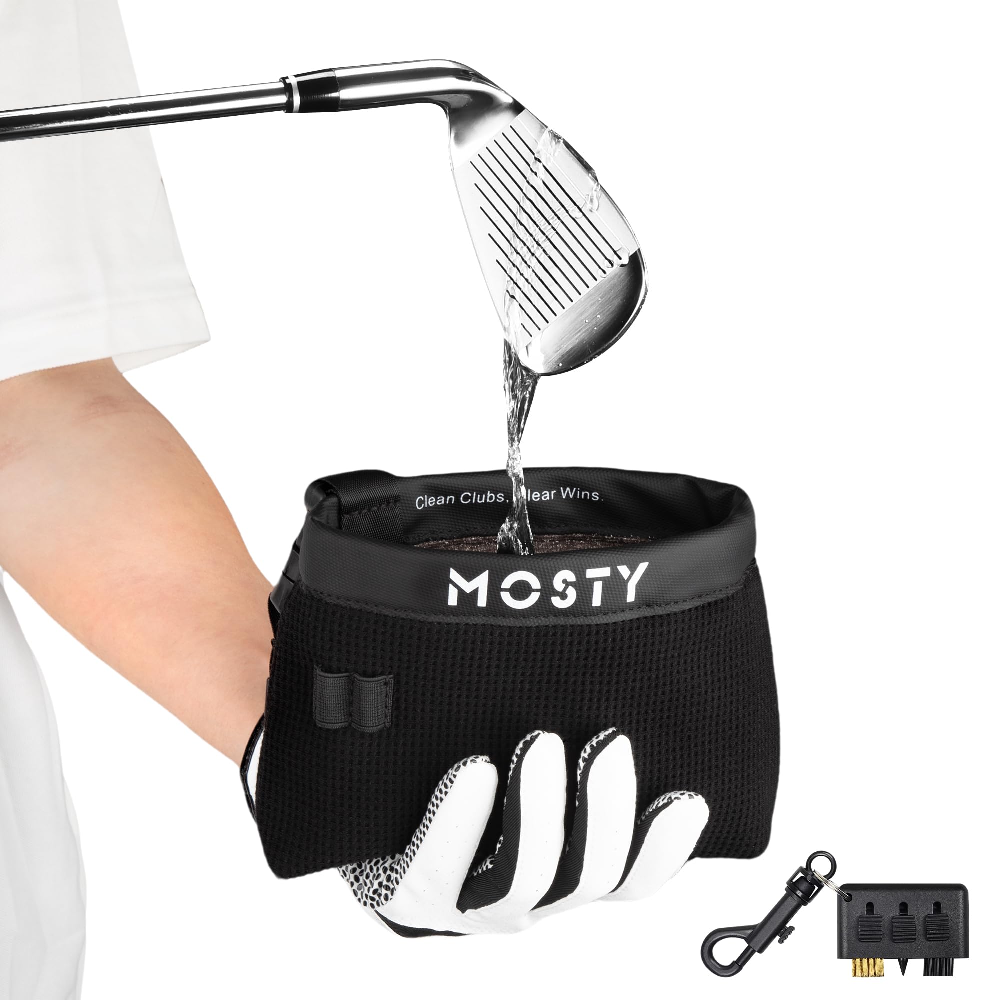 MOSTY Golf Club Ball Cleaner Bag Durable Golf Club Cleaning Kit and Ball Washer Pouch Club Cleaner for