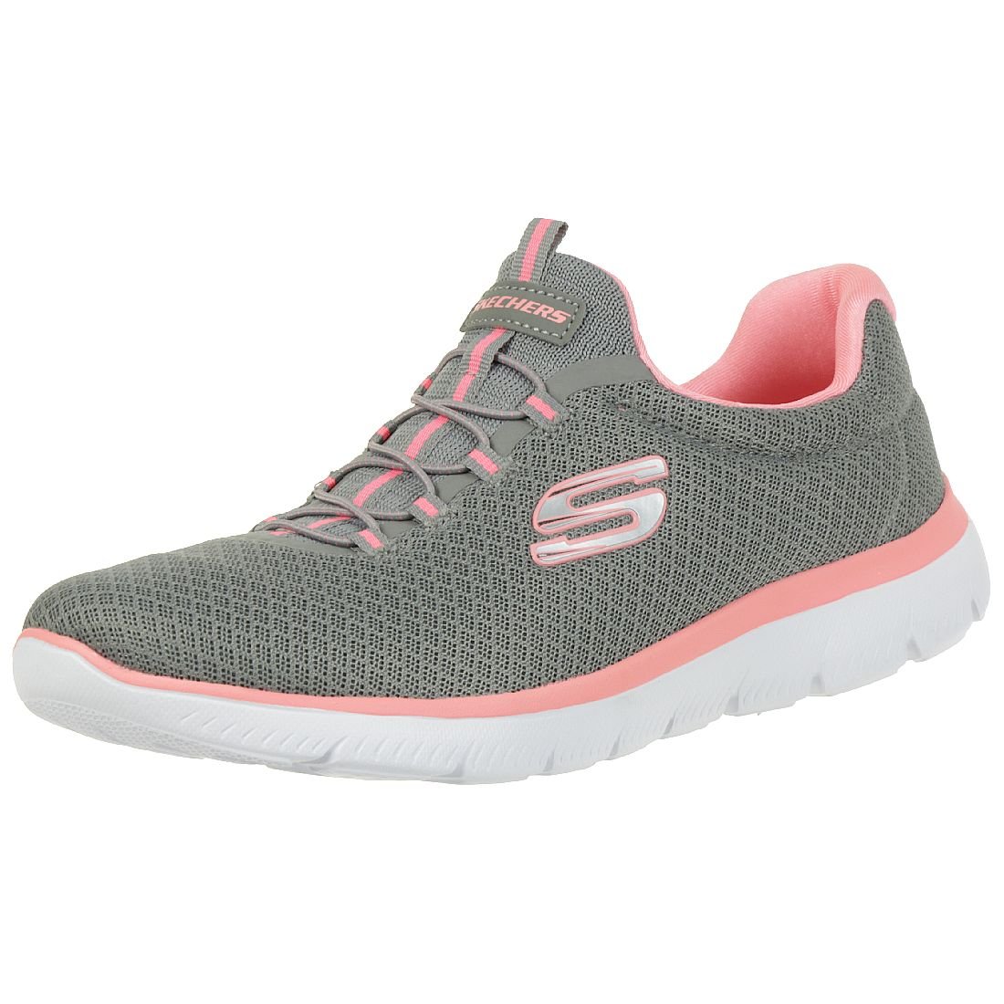 Skechers Summits, Scarpe da Ginnastica Donna 38.5 EU Gray Mesh Pink Trim