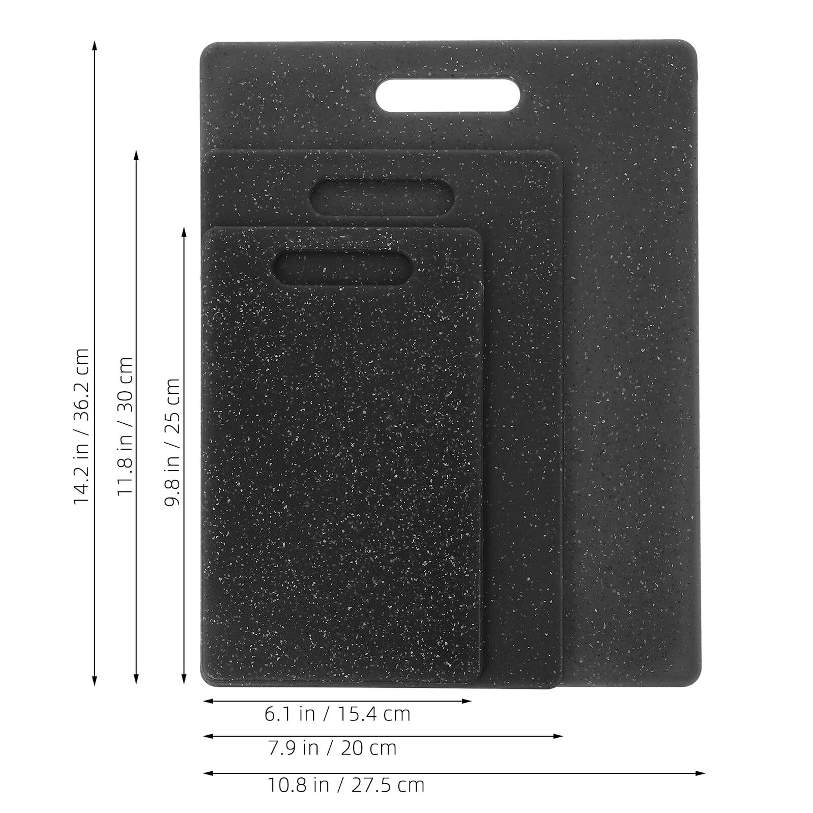 Set di 3 Taglieri da Cucina Neri in Plastica Riutilizzabili | Versatili per Uso Domestico, Formato Compatto, Facili da Pulire e Adatti a Preparazioni Quotidiane