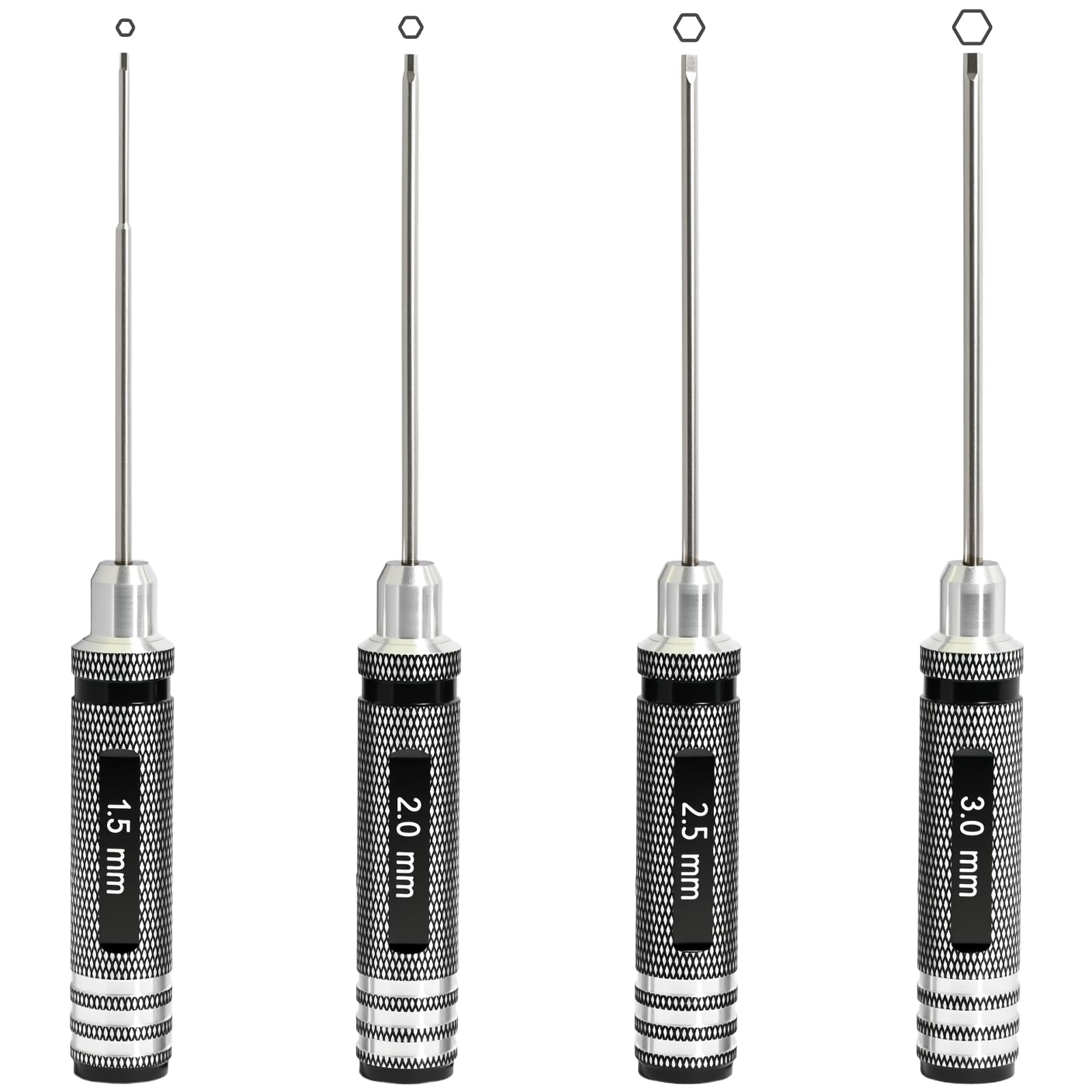Juego de destornilladores hexagonales de 1.5 2.0 2.5 3.0 mm con punta magnética RC con llave Allen de cambio rápido, herramientas de precisión de acero de aleación para mantenimiento de