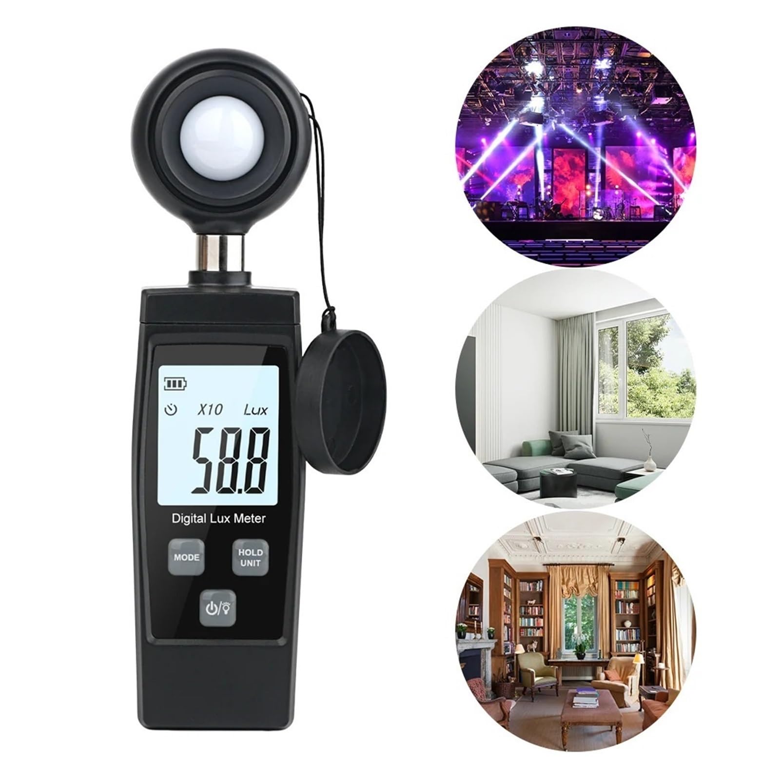 Espectrofotómetro, Iluminómetro Digital De Mano, Fotómetro Con Pantalla LCD, Luxómetro 0-200000 Lux, Medidor Luz Alta Precisión, Medida Lux/FC
