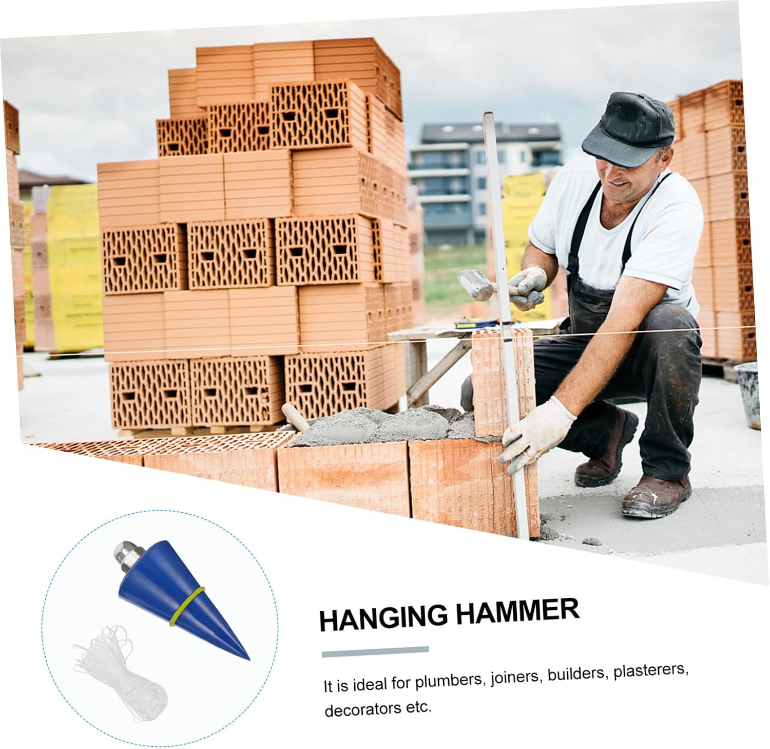 300G Plumb Bob Vertical Hammer Tool for Accurate Building Measurements Essential for Carpenters Plumbers and Surveyors Easy to Carry and Use