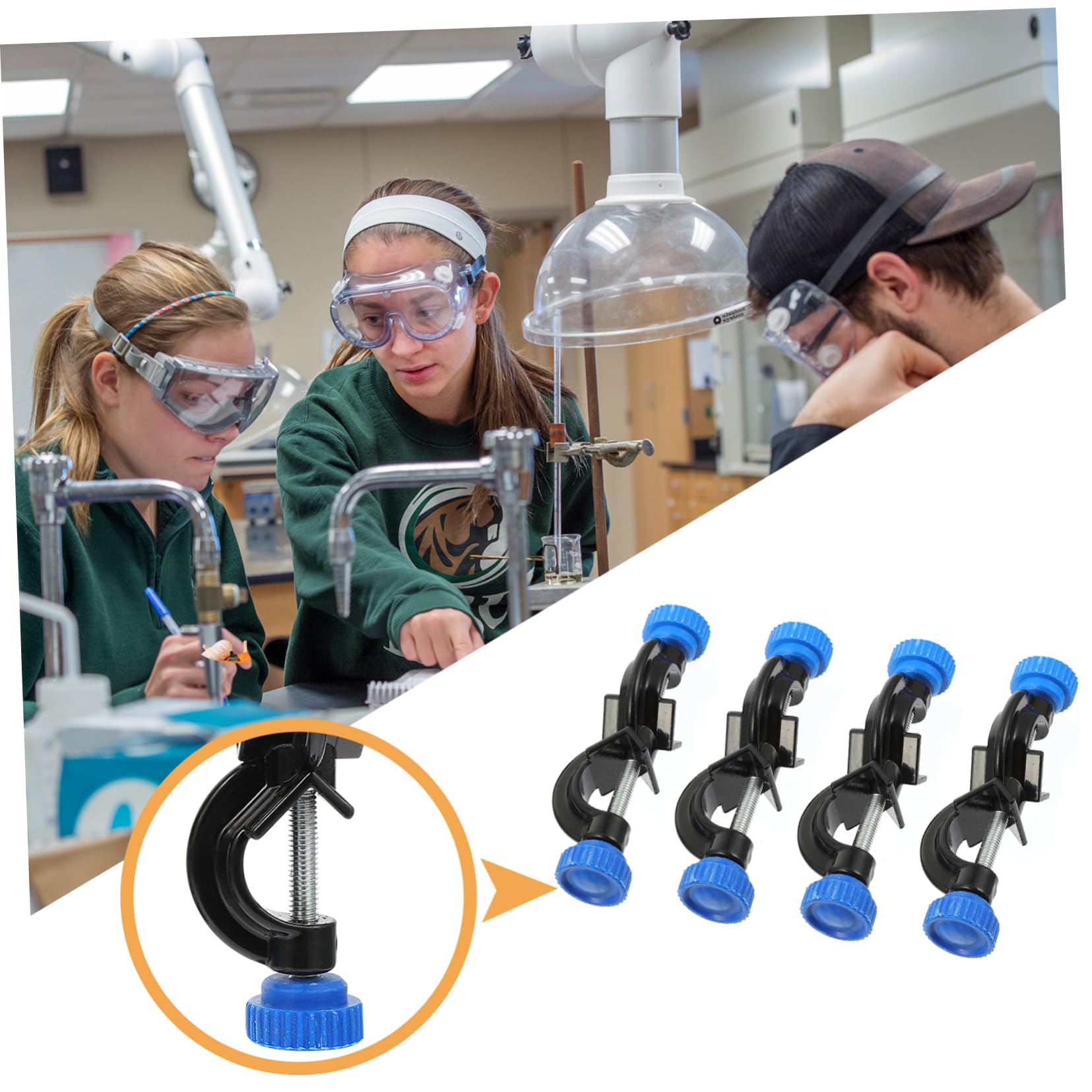 COSMEVIVI Lab Clamp Stand Clamp Holder 4pcs Large Clips for Laboratory Sturdy Right Angle Support