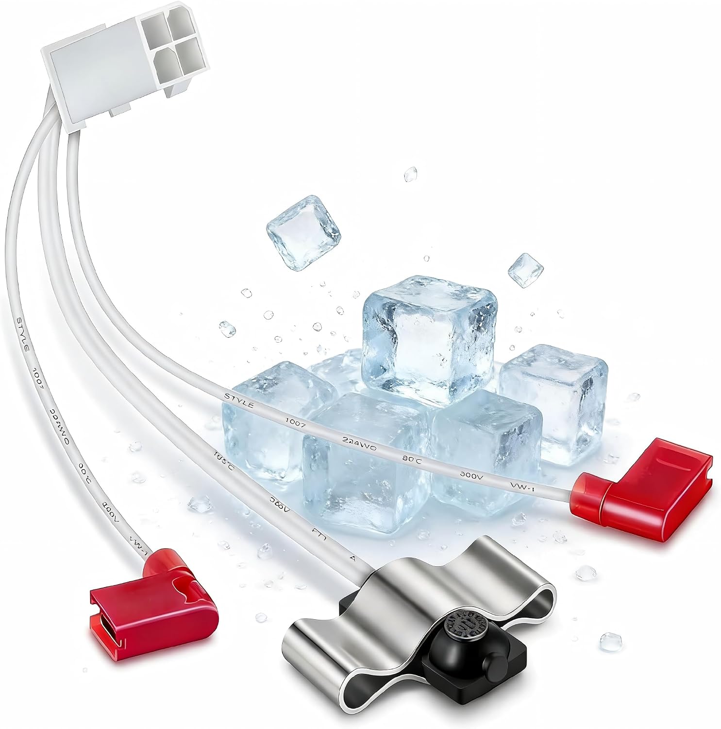 618548 RV Refrigerator Thermistor Assembly Fit for Norcold Models 1200 N61X N62X N64X N81X N82X N84X N610 N611 N621 N622 N641 N642 N811 N821 N841, with 633734 Mounting Clip