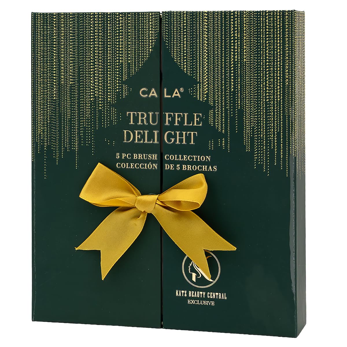 CALA Truffle Delight - Set di 5 pennelli da trucco (Holiday Limited Edition | Pennello per contorno e fard, pennello per sopracciglia a doppia estremità