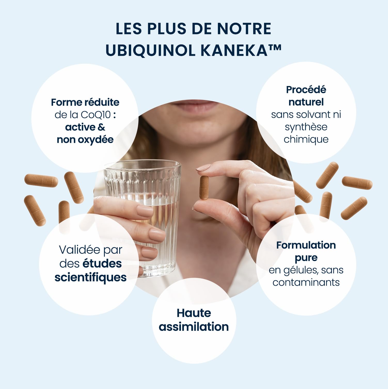 Ubiquinol Coenzyme Q10 Kaneka™ - Antioxydant Énergie cellulaire Métabolisme - Forme Bioactive & Stable - Haute Biodisponibilité - 60 Gélules Vegan (2mois) - Sans Additifs - Dynveo