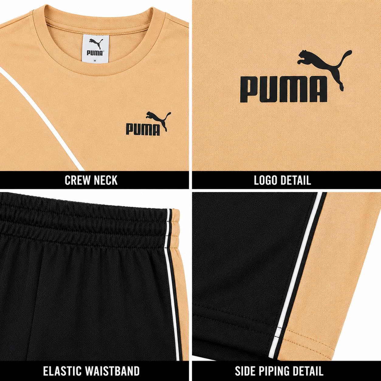 PUMA Set di 2 pantaloncini sportivi per ragazzi, maglietta Dry Fit e pantaloncini da palestra, abbigliamento sportivo per ragazzi (4-16)