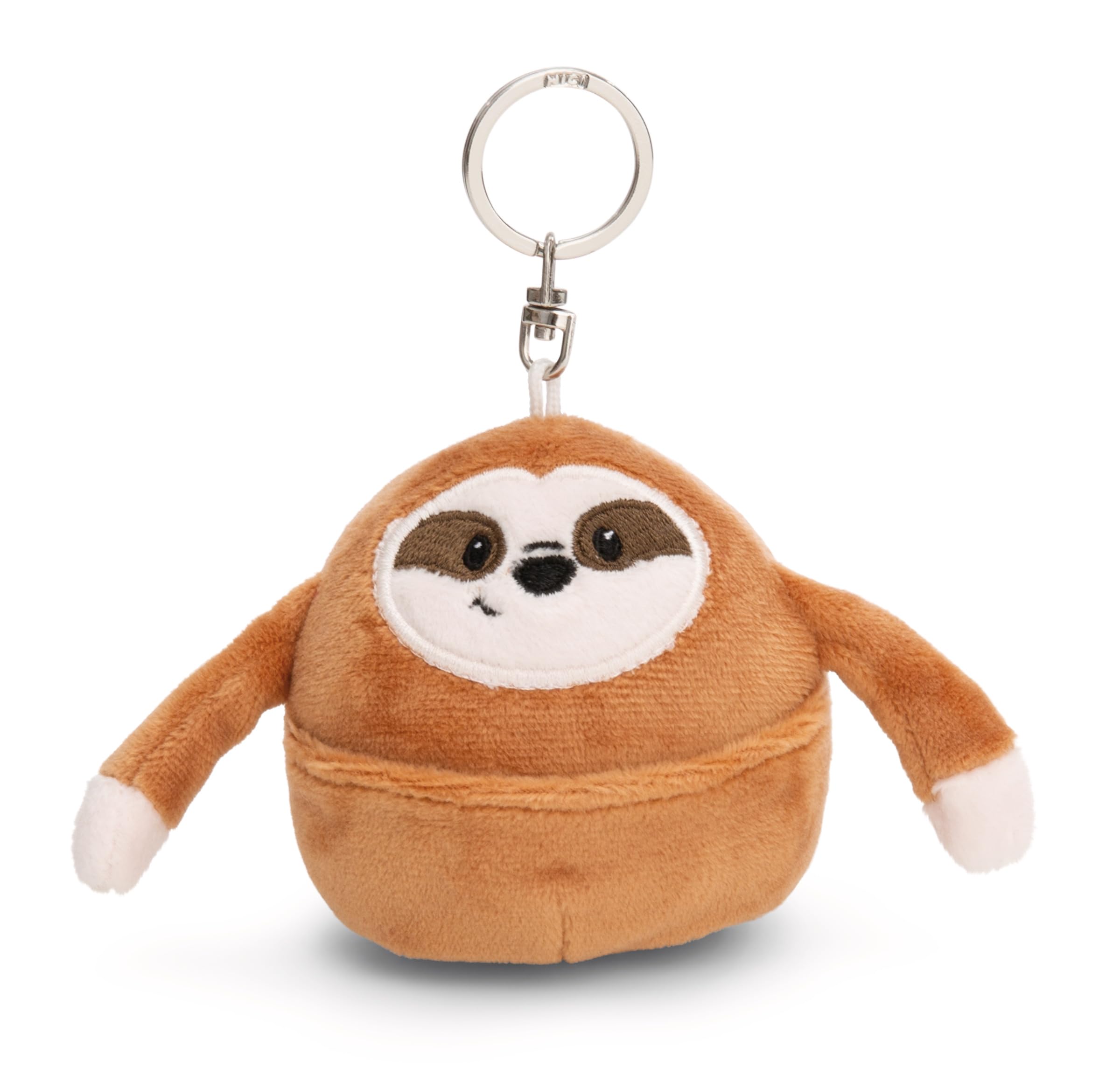 NICI Keyholder Chill sloth 8cm - brown - Plush companion for backpack or bag, cuddle charm with metal ring for keychain & key holder | 61758
