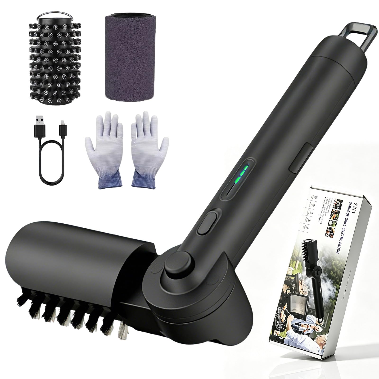 Cepillo Limpiador de Barbacoa Electrico Inalambrico 3 Modos | Limpiador Automatico Potente para Parrilla Exterior Ideas Regalos para el Dia del Padre