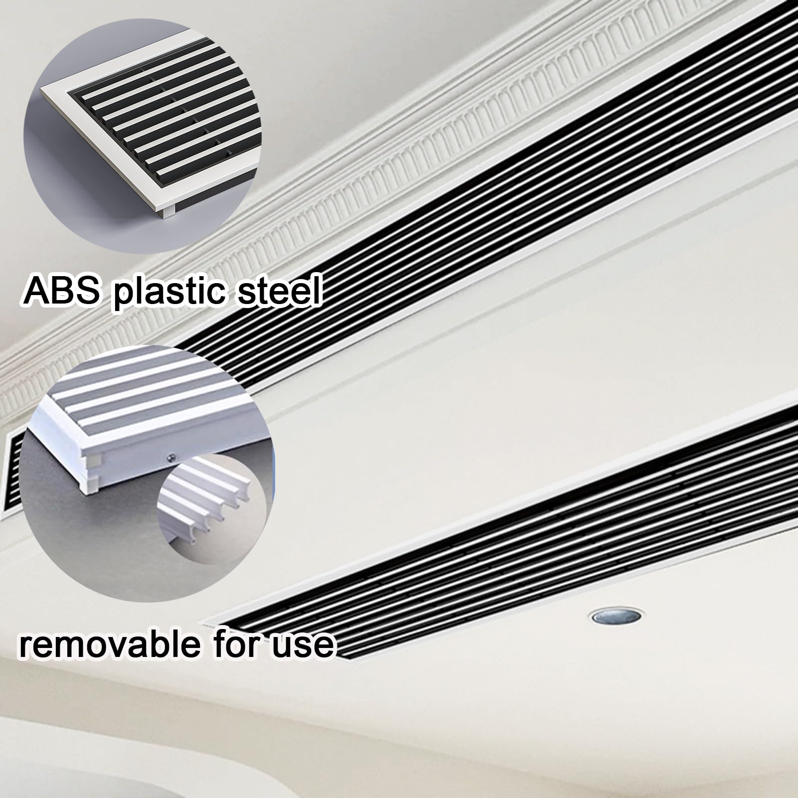 Griglia di ventilazione regolabile per aria condizionata centralizzata, struttura in plastica ABS per la ventilazione del soggiorno e del garage