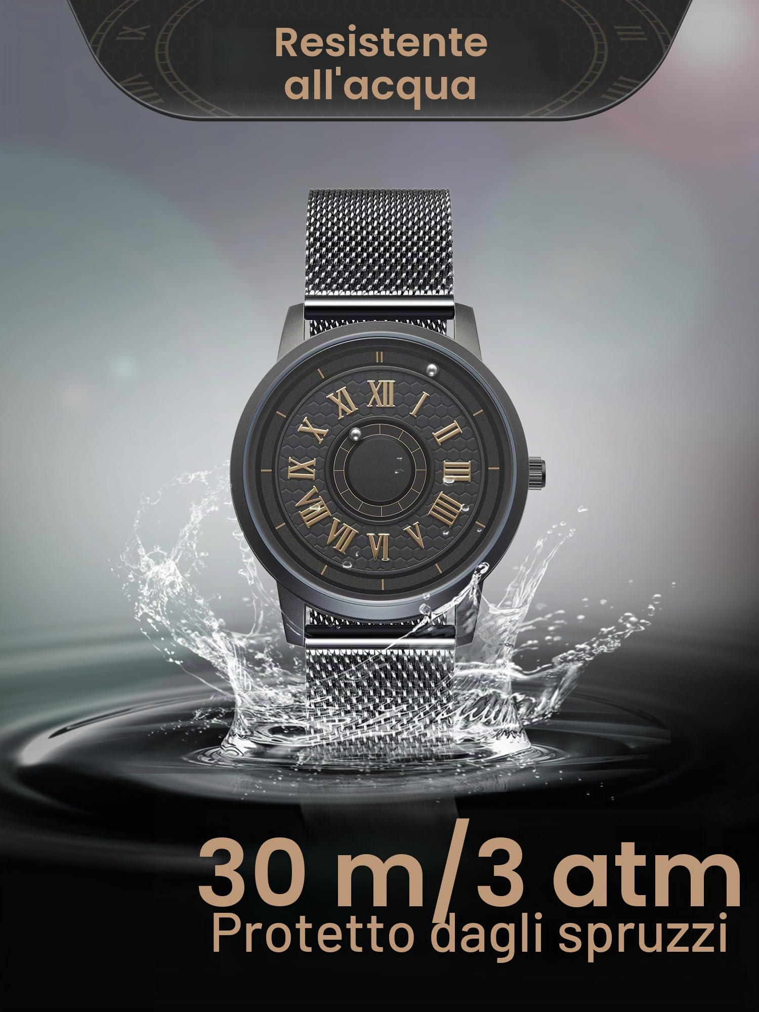 EUTOUR Orologio Uomo Magnetico Moda Semplice Cuscinetto a Sfera Quarzo Orologi da Polso da Uomo con Cinturino in Acciaio Inossidabile 40mm