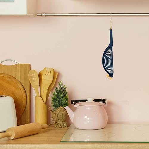 Miniatura 9 de Hemoton Escurridor de ollas con asa, colador lateral de plástico para ollas, escurridores para fideos, frutas, verduras y más (color al azar)