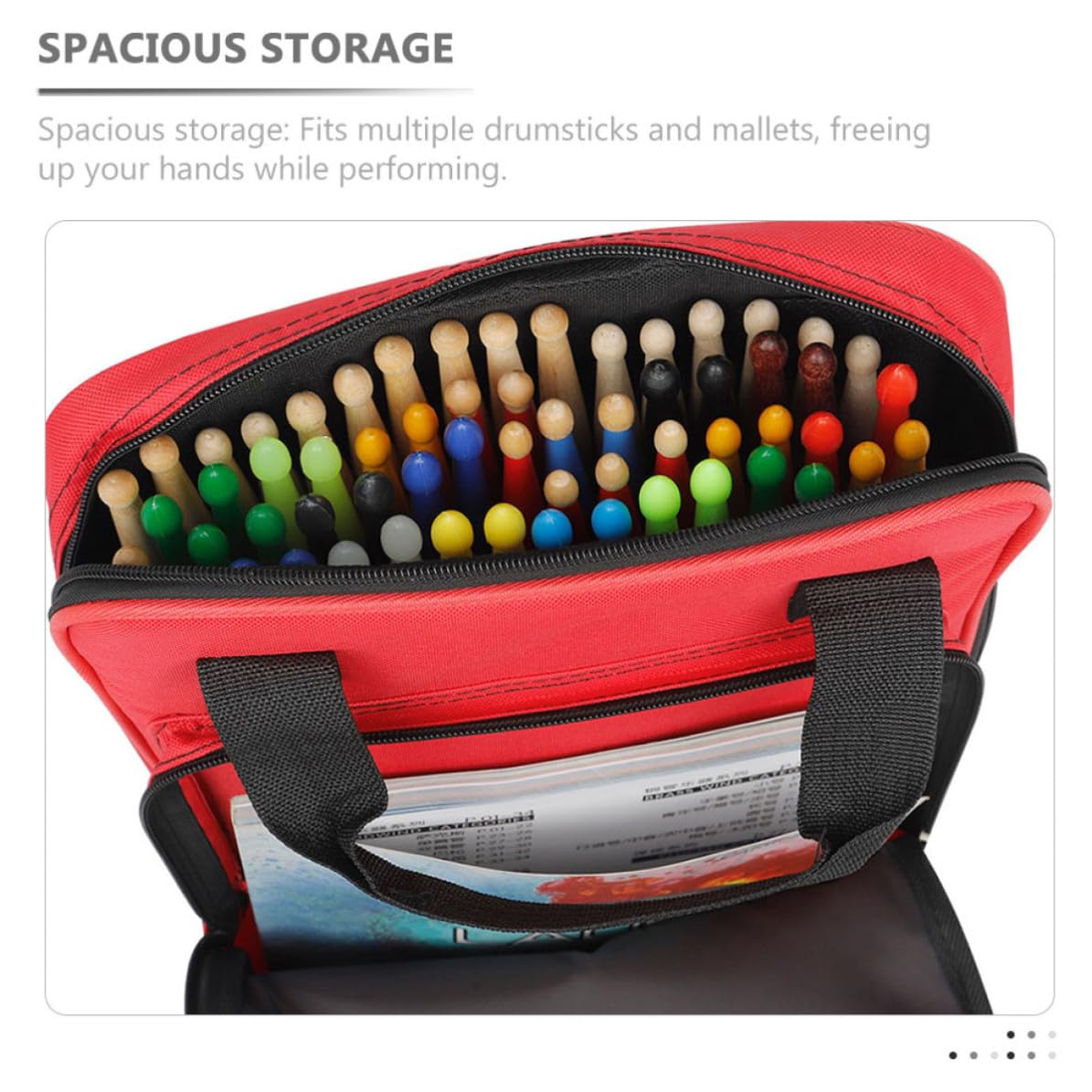 Borsa Design Portatile Resistente All'abrasione Oxford e Bacchette Batteria per Cuciture Rifinite, Doppia Tracolla per Trasporto Comodo