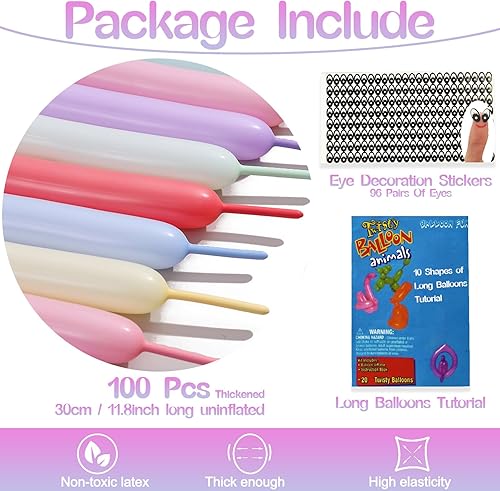 Miniatura 179 de 260 globos de color amarillo limón, paquete de 100 globos largos gruesos para arco, animales, payasos, niños, cumpleaños, fiestas, baby showers