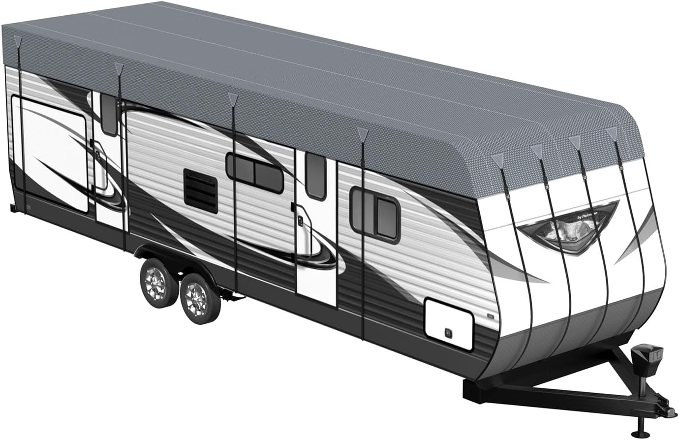 RV Roof Cover - Heavy Duty Waterproof RV Roof Protection Cover, Top Cover for Class A/B/C 5th Travel Trailer, Camper, Motorhome, All Season Sun Rain Snow Protection