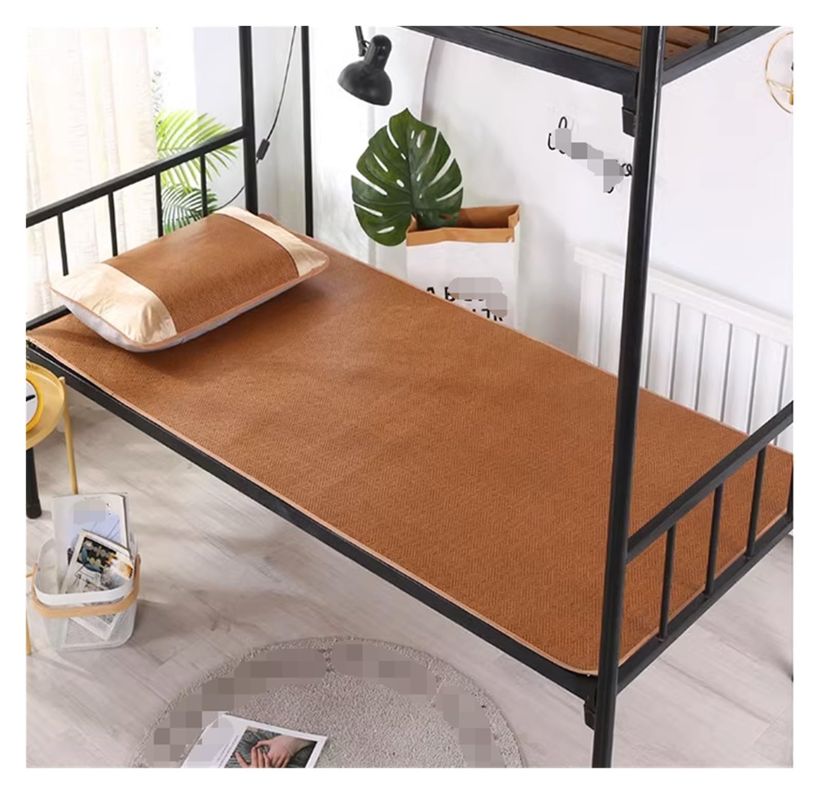 Human Cooling Mat Summer Mattress Home Cooling Rattan Mat Bamboo Bed Set Sleeping Pad Smooth Durable Smooth(C,1.8 * 2.0m/5.9 * 6.6ft)