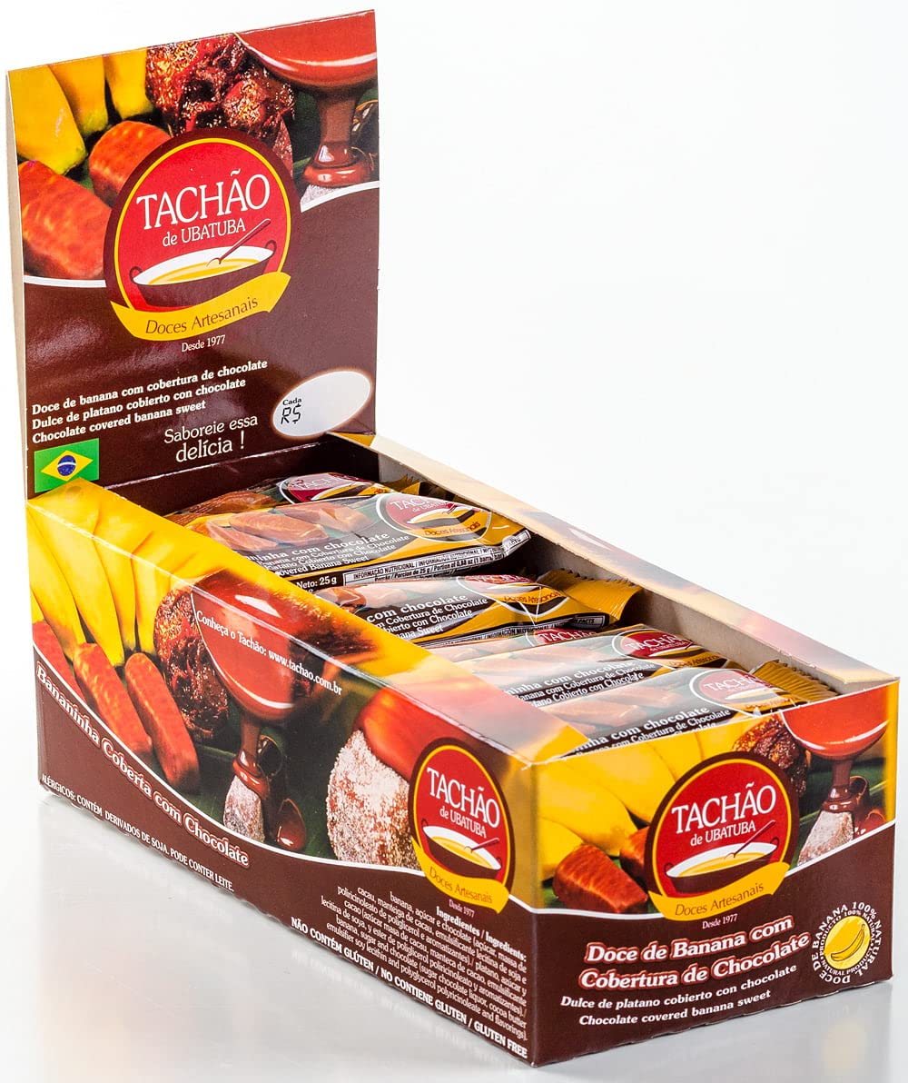Bananinha com Chocolate TACHAO DE UBATUBA 24x25g | Amazon.com.br