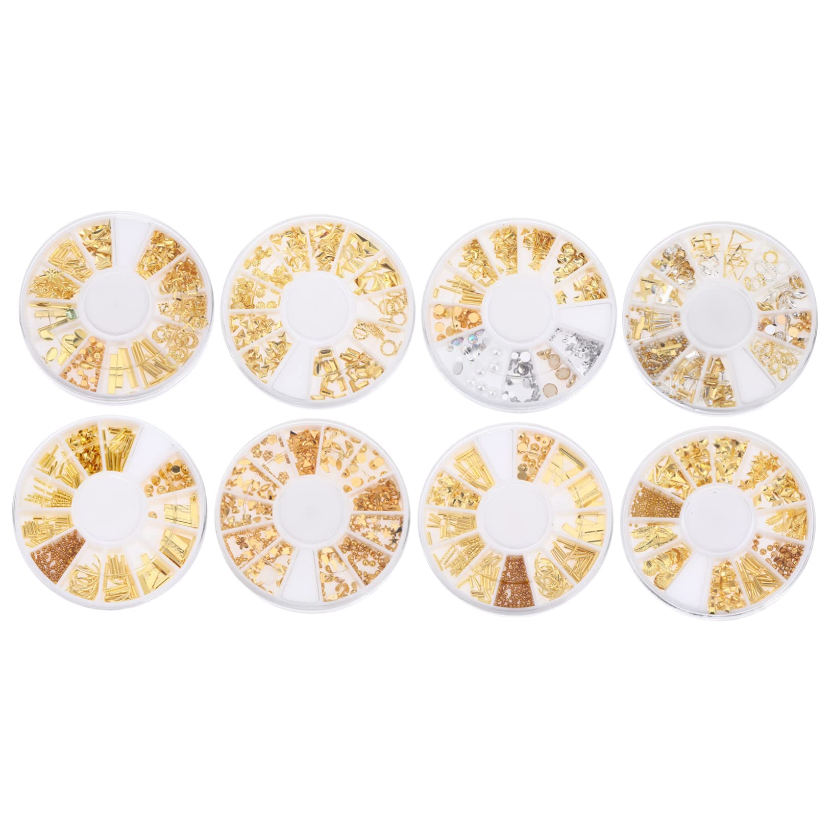 SOESFOUFU Diy Manicure Jewelry Set 8 Pieces Rivet Nail Studs Alloy Nail Art Decorations