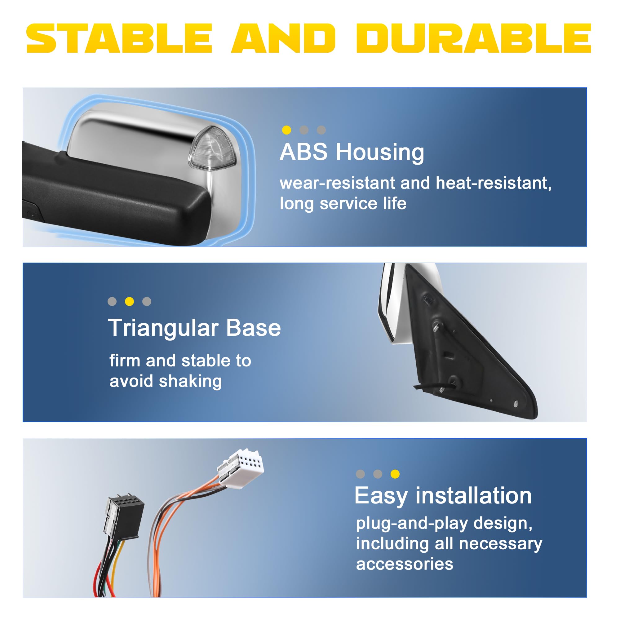 Chrome Power Heated Tow Mirrors W/ Temp Sensor For 2009-2018 Ram 1500 2500 3500 - Foto 14