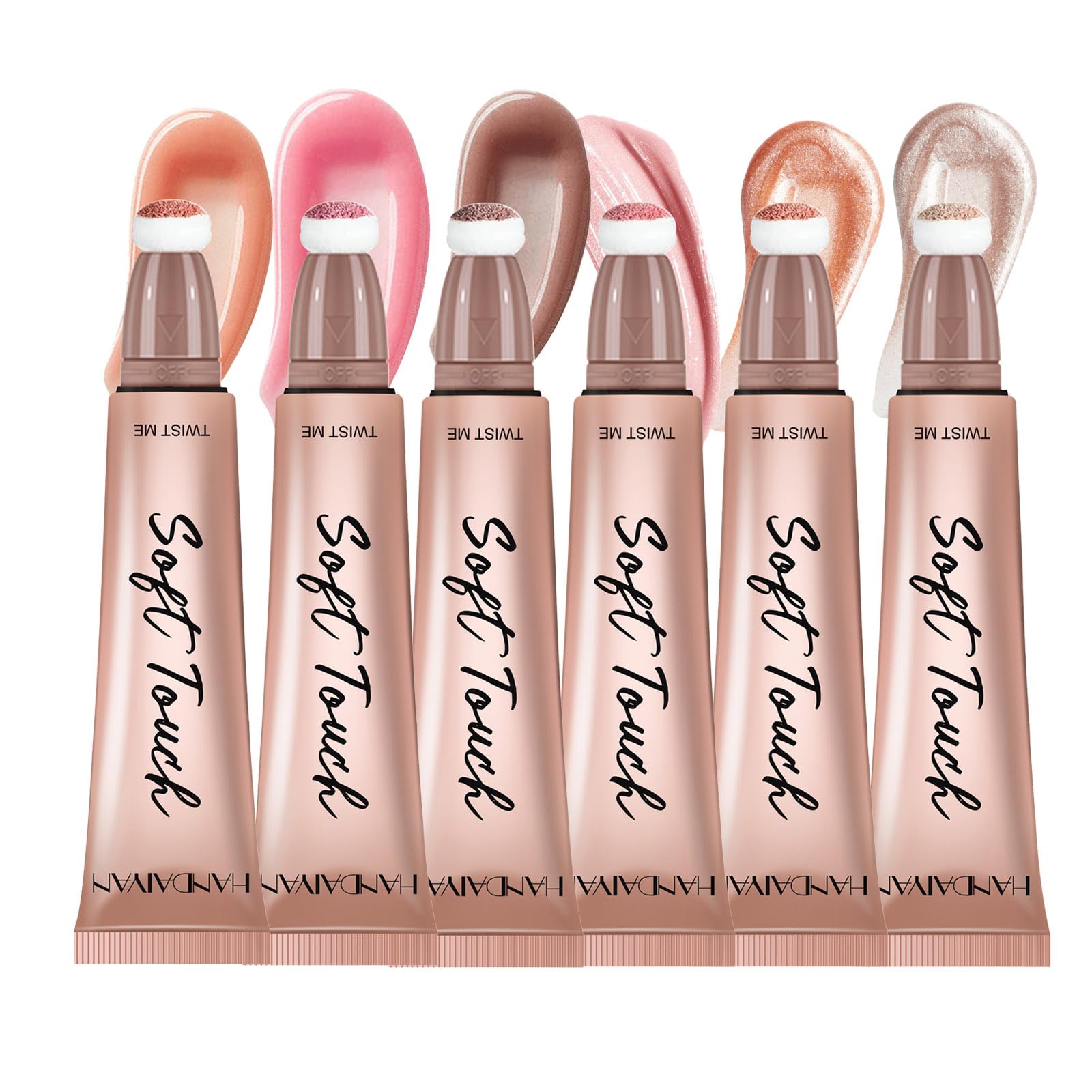 Joyeee 6 Pz Contorno Liquido Maquillaje, Profesional Beauty Wand Contorno Resaltado Rubor en Barra, Brillante Larga Duración, Portátil, Multifuncional Liquid Contour Stick con Aplicador Incorporada#3
