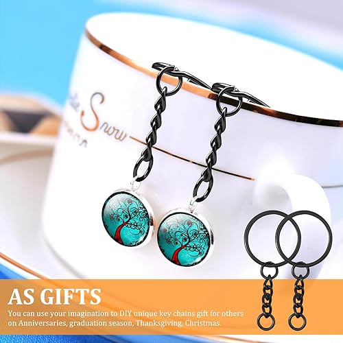 Miniatura 10 de 120 llaveros divididos con cadena, 60 llaveros con cadena y anillos de salto, 60 cierres de pinza de langosta para hacer llaveros y manualidades