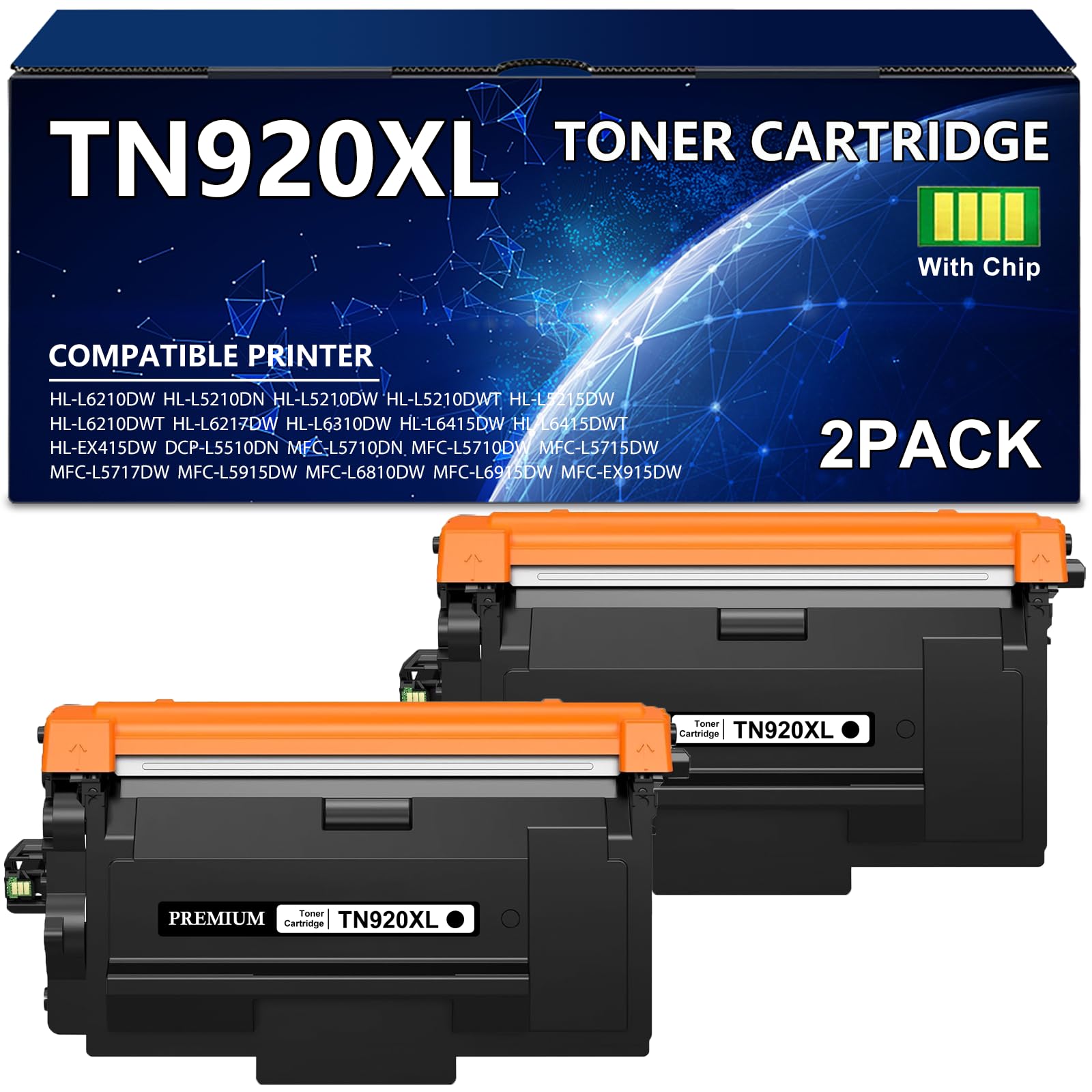 TN920XL Toner Cartridge Compatible for Brother TN-920XL TN-920 Toner High Yield to Replacement for HL-L6210DW HL-L5210DW HL-L6210DWT HL-L5210DN