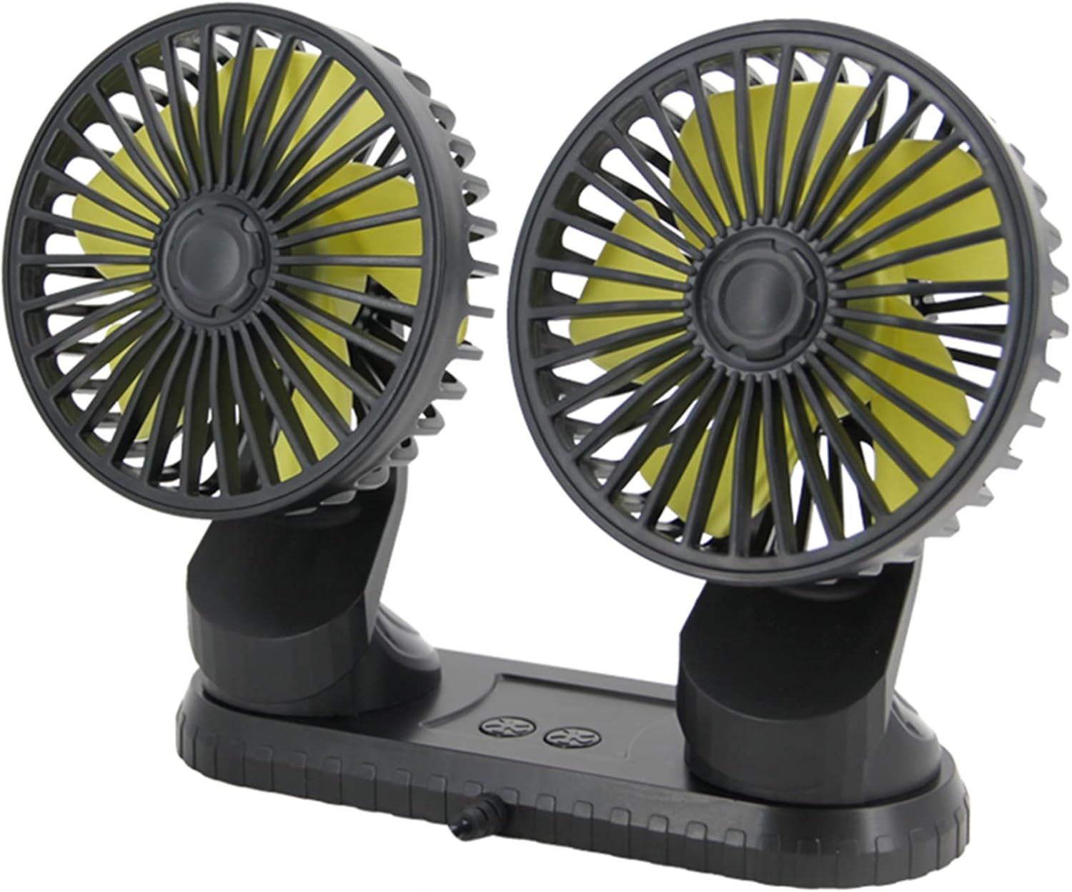 Leodun Ventilador Coche 12V/24V Potente,Doble Cabeza Refrigeración para Coche Velocidad Ajustable 360 Grado Giratorioportatil,para Universal Aire Acondicionado