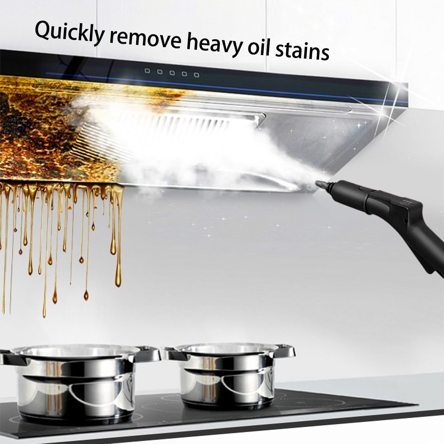Limpiador a vapor, potente fregona multiusos de 1800 W con tanque de 2 litros y 6 accesorios para el hogar, suelo, alfombra, cocina, azulejos, sofá, coche, tratamiento de chinches