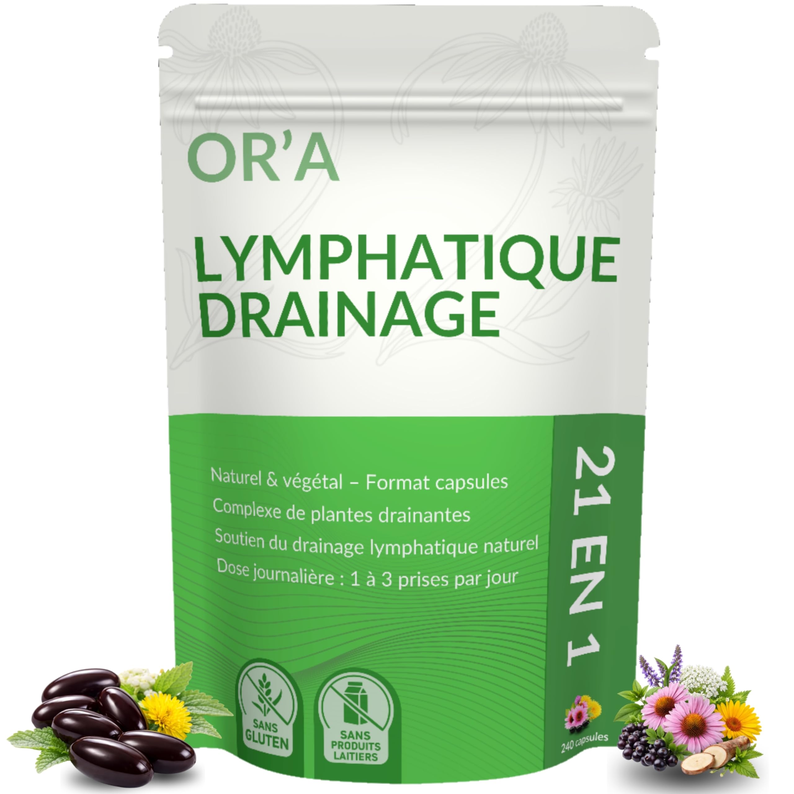 Drainage lymphatique-Lymphatic Drainage Jambes & Corps Complet-Naturel-Premium-Capsules
