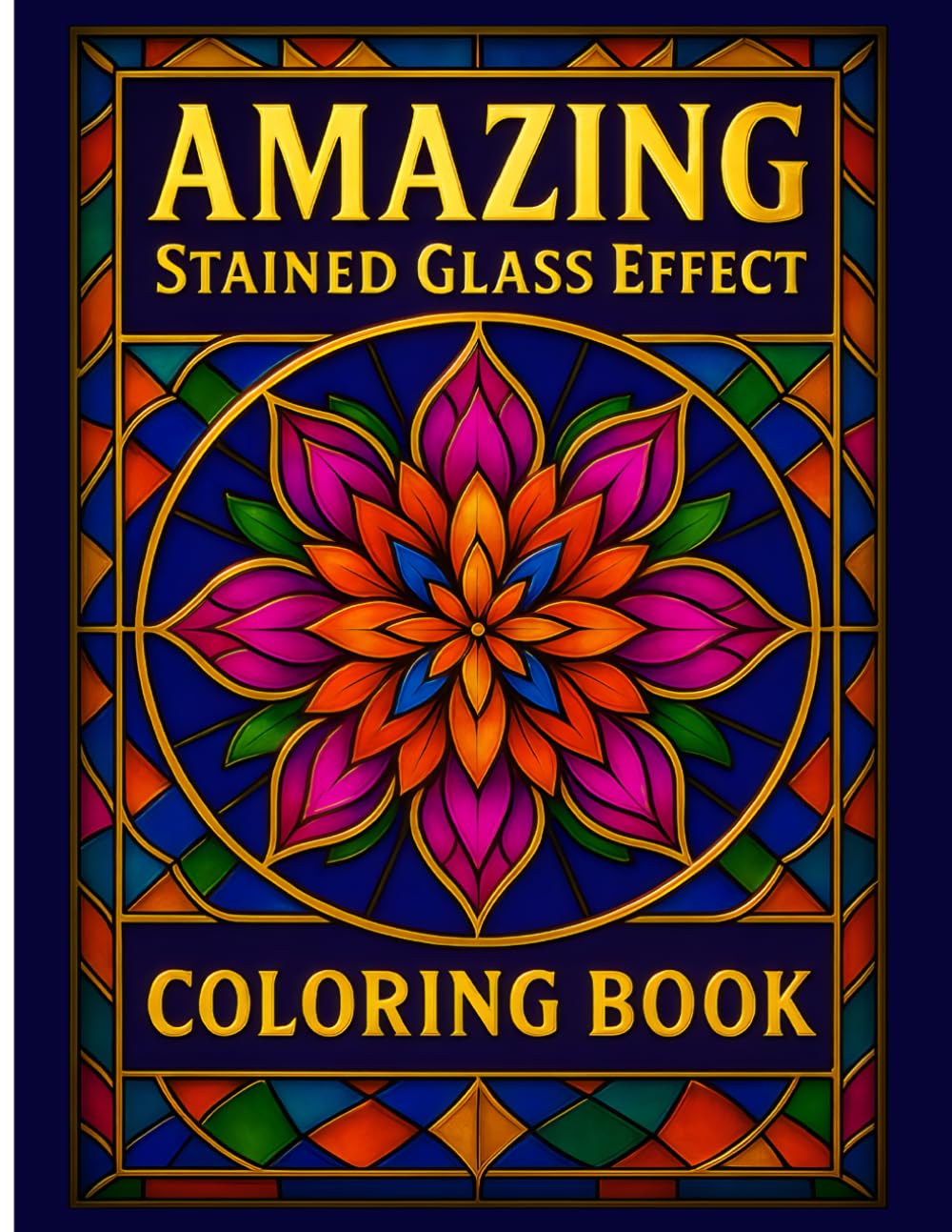 Stained Glass Coloring Book For Adults: Adult Coloring Book with 50 Inspirational Designs and Special Patterns for Relaxation and Stress Relief ... Book Stress relief and Relaxing Books)