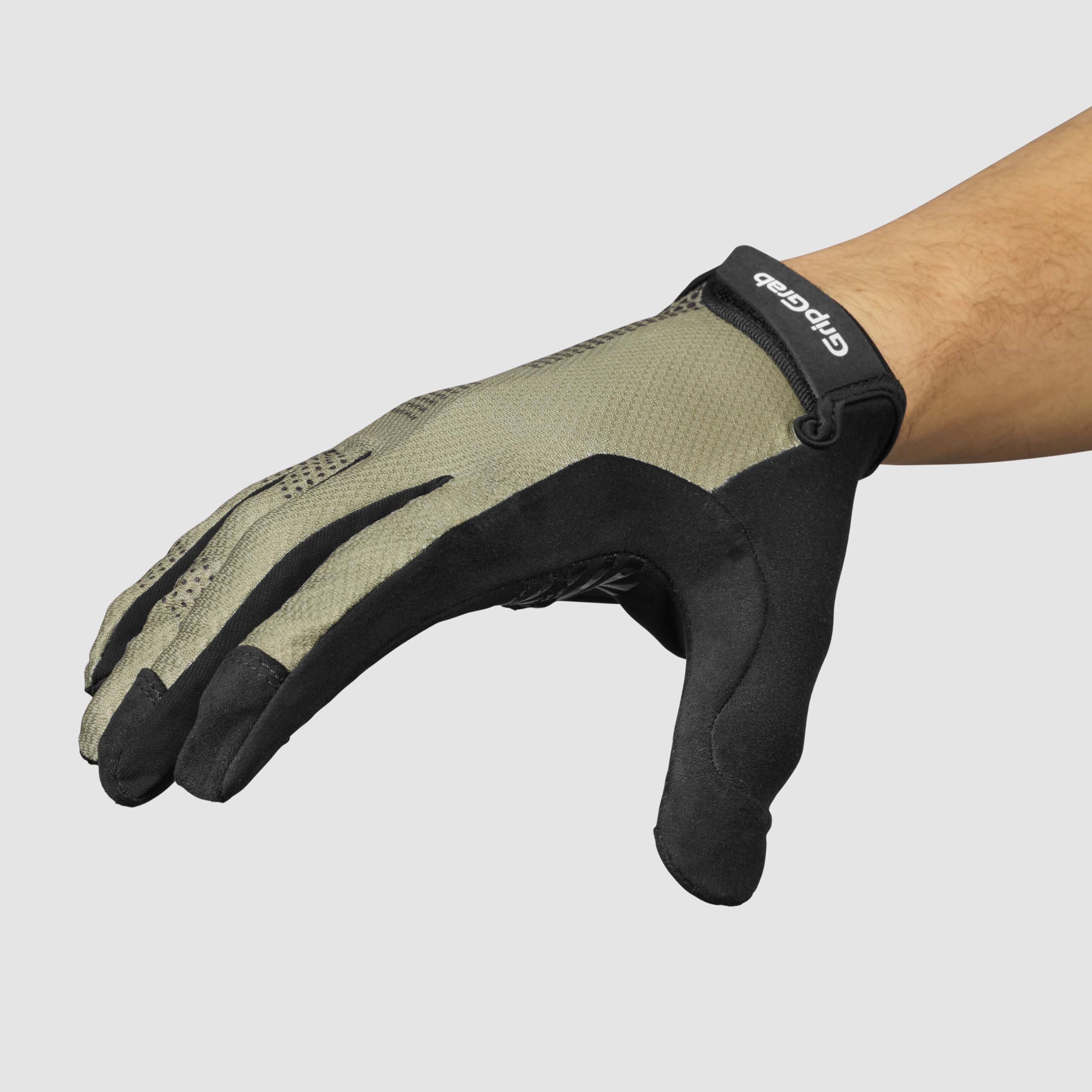GripGrab Guantes de Ciclismo Ride Lite Largos Verano Acolchado Palma de Gamuza con Agarres de Silicona Antideslizantes Bicicleta MTB Gravel