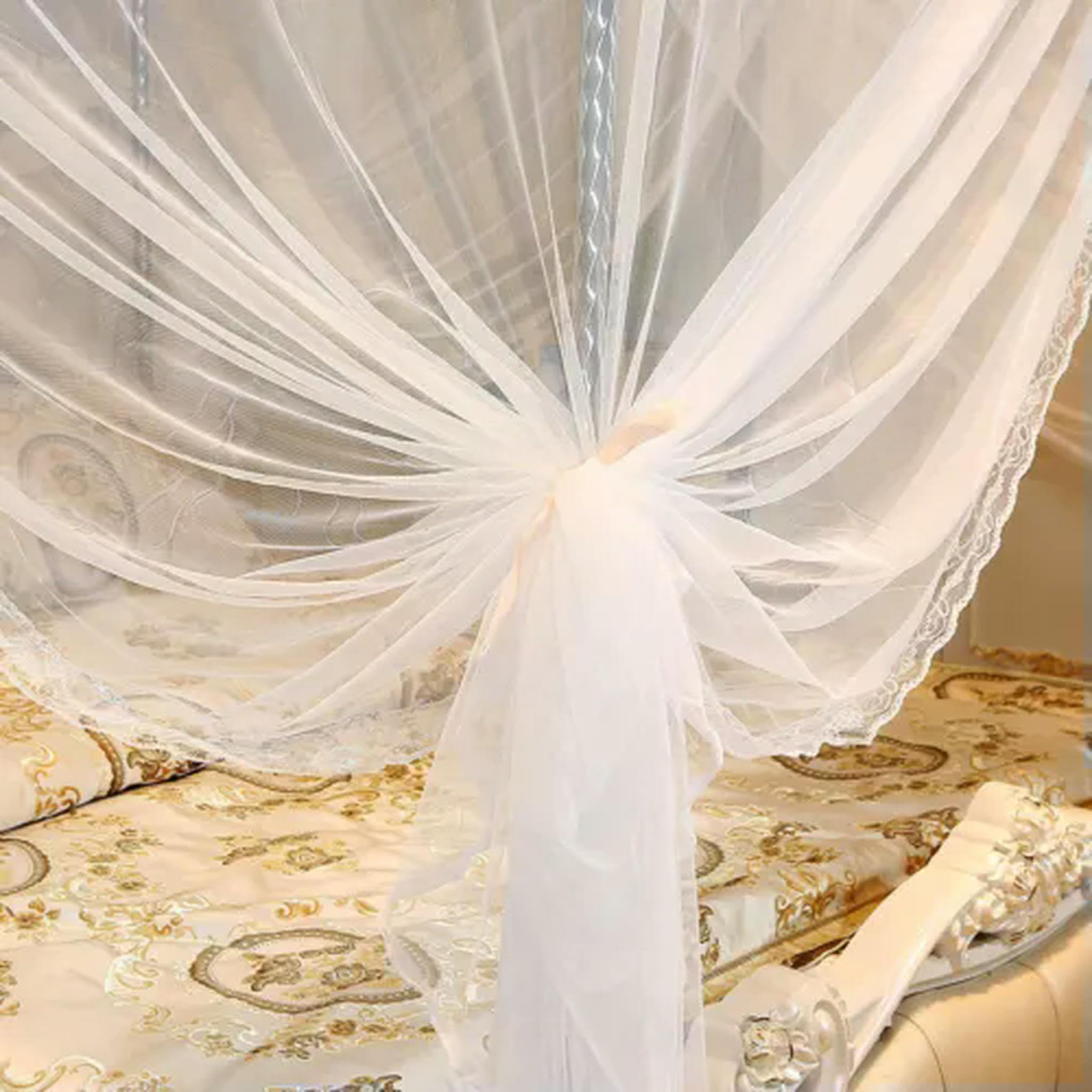 Luxus Prinzessin Vier Ecke Post Bett Vorhang Baldachin Netting Moskitonetz Bedd JJ-L