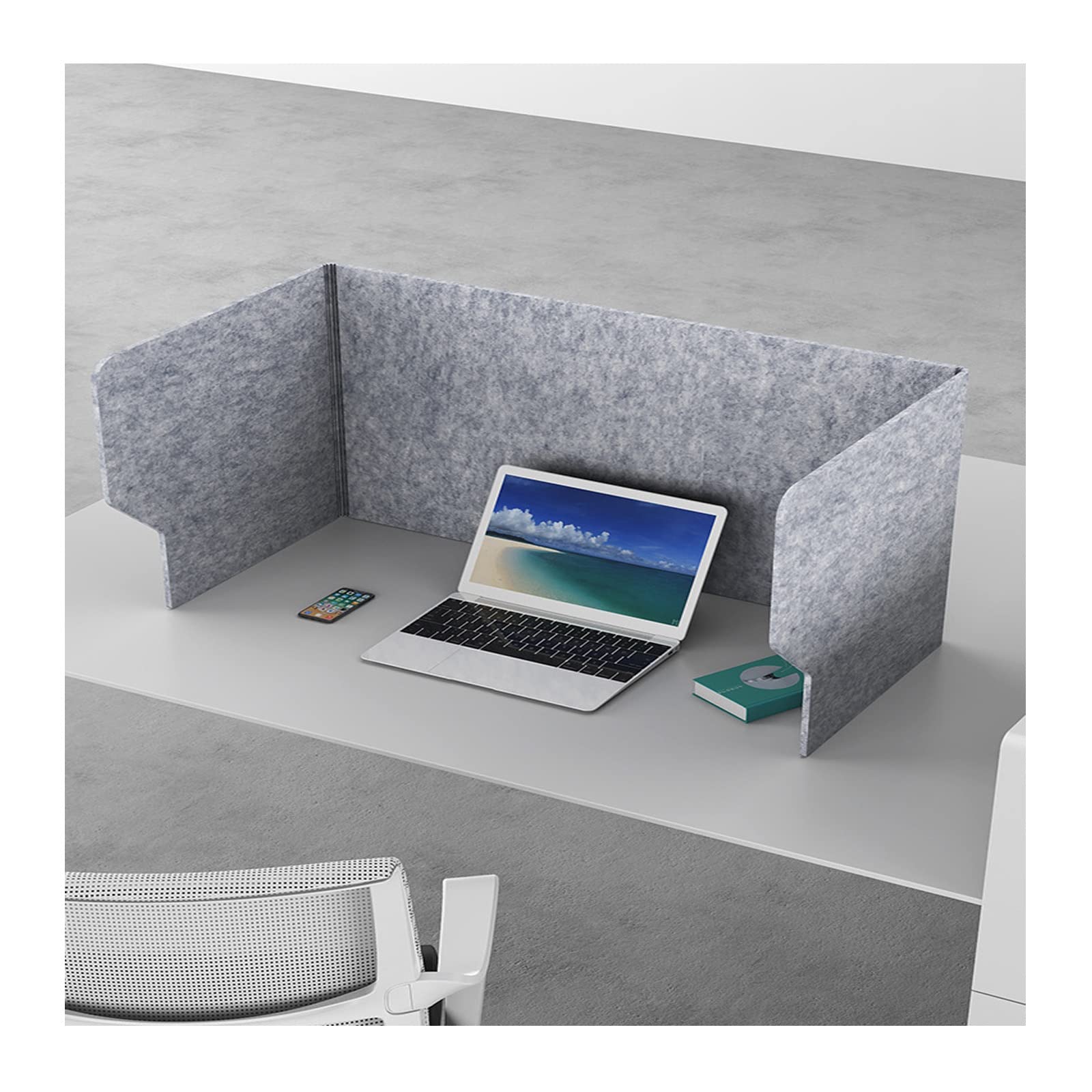 Cloison de bureau portable pliante et autoportante avec panneaux insonorisants de 60 à 100 cm
