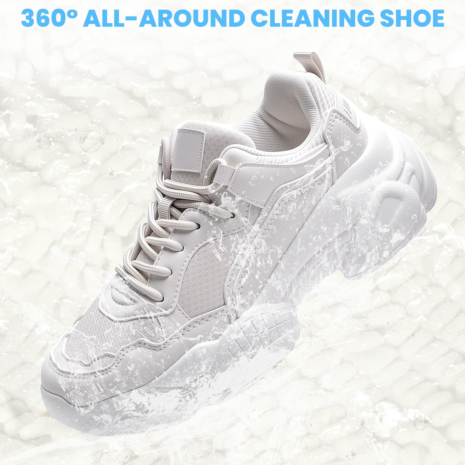 Zorplex 2 Pezzi Sacchetto Scarpe Lavatrice, Borsa da Bucato Riutilizzabile in Tessuto Resistente con Cerniera Nascosta, Scarpe Sportive, Pulizia 360° per Sneakers, Scarpe a Rete (2 Bianco)